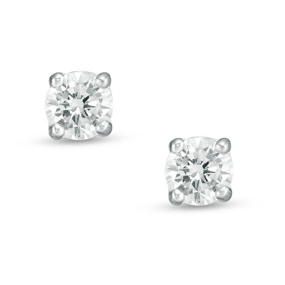 4mm Cubic Zirconia Stud Earrings in Sterling Silver