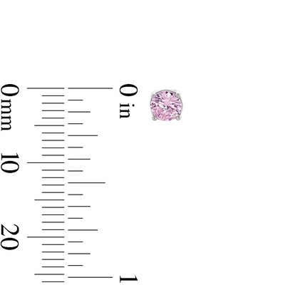 Child's 4mm Pink Cubic Zirconia Stud Earrings in Sterling Silver