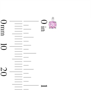 Child's 3mm Pink Cubic Zirconia Stud Earrings in Sterling Silver