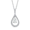 Thumbnail Image 1 of Pear-Shaped Cubic Zirconia and Crystal Pendant in White Rhodium Brass
