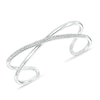 Thumbnail Image 0 of Crystal Cross-Over Cuff Bracelet in White Rhodium Brass