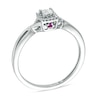 1/10 CT. T.W. Princess-Cut Quad Diamond Frame Promise Ring in Sterling Silver - Size 7