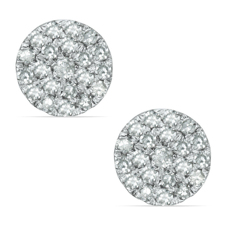 1/8 CT. T.W. Diamond Cluster Stud Earrings in 10K White Gold