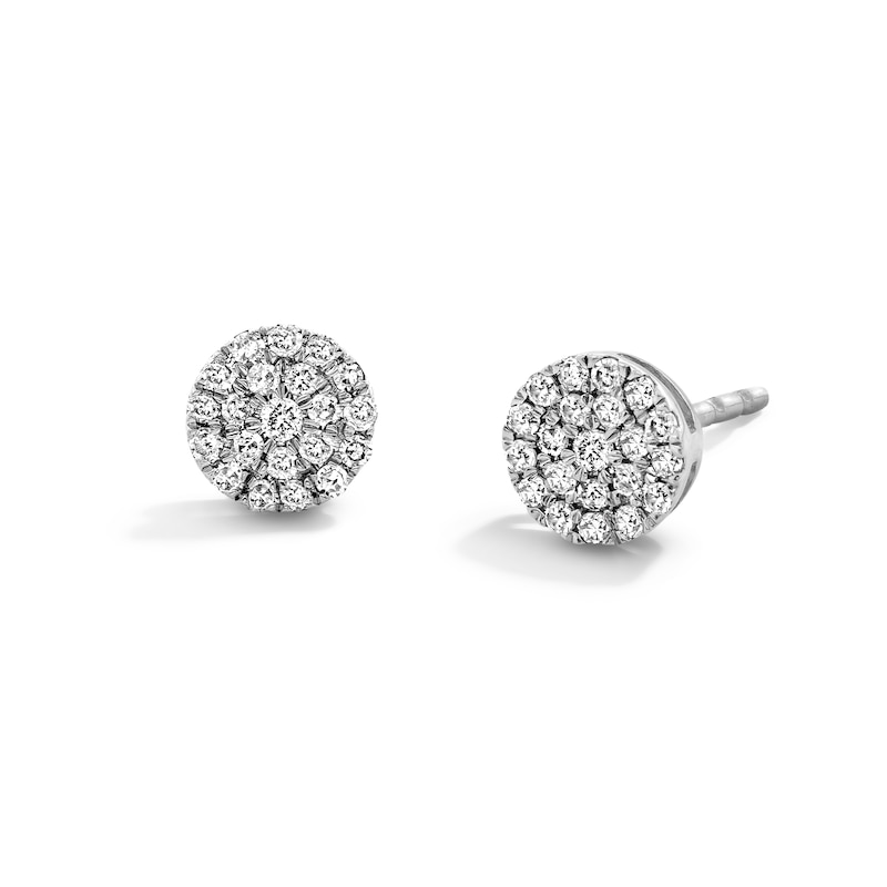 Main Image 1 of 1/8 CT. T.W. Diamond Cluster Stud Earrings in 10K White Gold