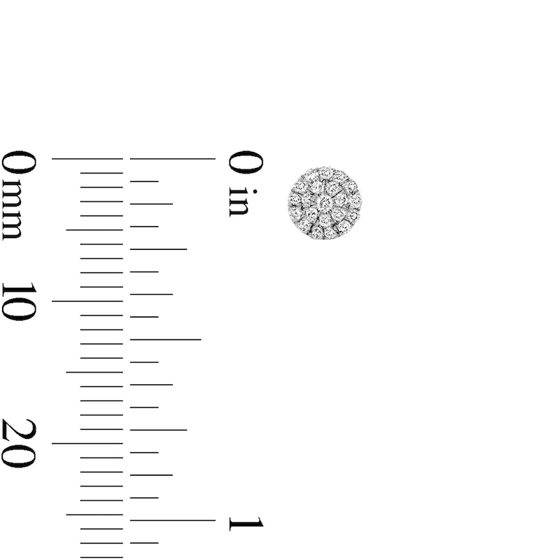 Main Image 3 of 1/8 CT. T.W. Diamond Cluster Stud Earrings in 10K White Gold