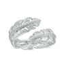 Thumbnail Image 1 of Cubic Zirconia Feather Wrap Ring in Sterling Silver - Size 7