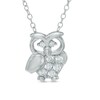 Thumbnail Image 1 of Cubic Zirconia Owl Pendant in Sterling Silver