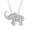 Cubic Zirconia Elephant Pendant in Sterling Silver