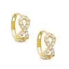 Thumbnail Image 1 of Cubic Zirconia Infinity Huggie Hoop Earrings in 10K Gold
