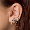Thumbnail Image 4 of Cubic Zirconia Huggie Hoop Earrings in 10K Solid Gold