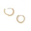 Cubic Zirconia Huggie Hoop Earrings in 10K Solid Gold