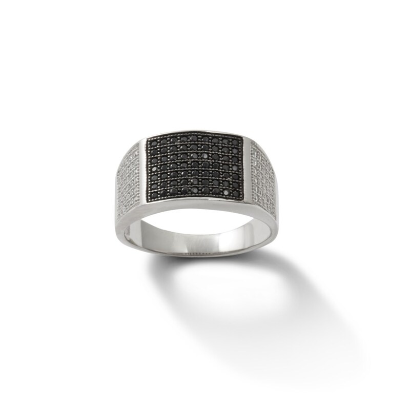 Black and White Cubic Zirconia Dome Ring in Sterling Silver | Banter