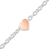 Thumbnail Image 1 of Heart Bracelet in Sterling Silver with 18K Rose Gold Plate - 7.5"