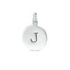 Initial "J" Disk Charm in Sterling Silver