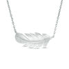 Thumbnail Image 1 of Sideways Feather Necklace in Sterling Silver - 16"