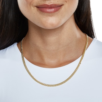 14K Solid Gold Curb Chain Made in Italy - 20"