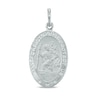 Oval Saint Christopher Protection Necklace Charm in Sterling Silver