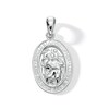 Thumbnail Image 0 of Oval Saint Christopher Protection Necklace Charm in Sterling Silver