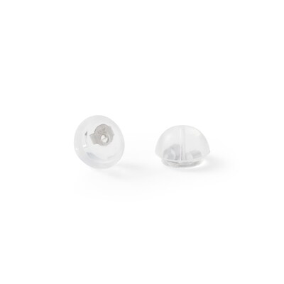 14K Solid White Gold 5mm Princess-Cut CZ Solitiare Studs