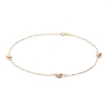 Puff Heart Station Anklet in 10K Solid Two-Tone Gold - 10"