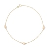 Puff Heart Station Anklet in 10K Solid Two-Tone Gold - 10"