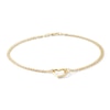 Heart Anklet in 10K Hollow Gold - 10"