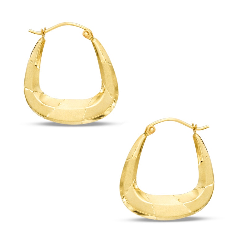 Triangle Hoop Earrings in 10K Stamp Hollow Gold