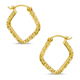 Square Hoop Earrings in 10K Gold