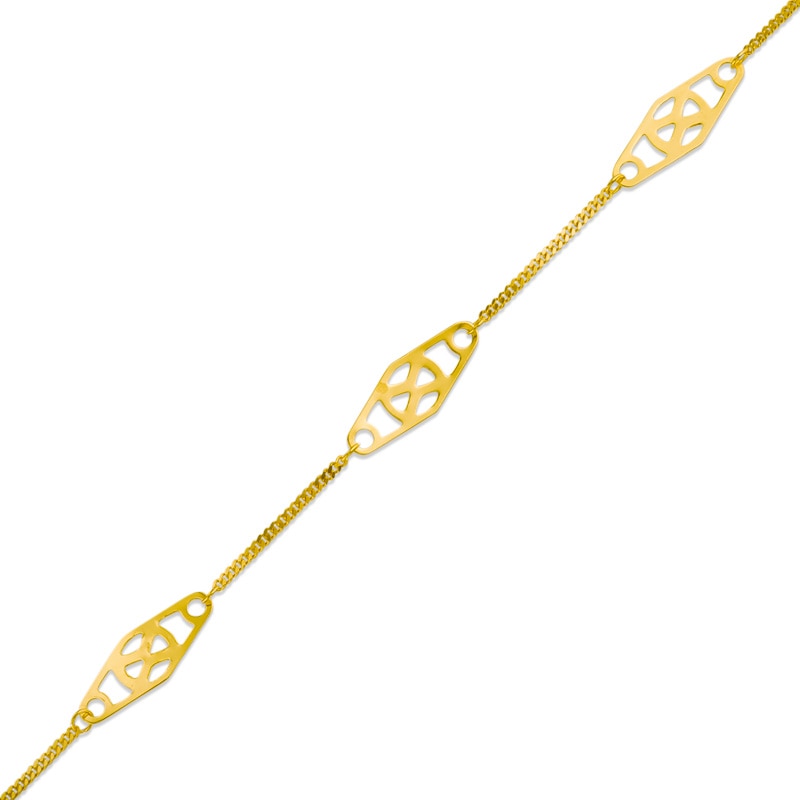 Main Image 1 of Infinity Link Anklet in 10K Gold - 10"