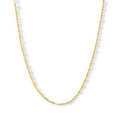 14K Solid Gold Diamond-Cut Sunburst Link Chain Made in Italy - 18"