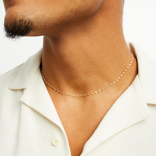14K Solid Gold Diamond-Cut Sunburst Link Chain Made in Italy - 18"