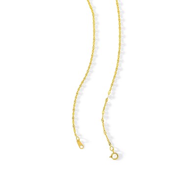 14K Solid Gold Diamond-Cut Sunburst Link Chain Made in Italy - 18"
