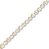Thumbnail Image 1 of 1/20 CT. T.W. Diamond Tennis Bracelet in Sterling Silver and 10K Gold Plate - 7.25"