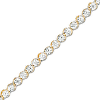 1/20 CT. T.W. Diamond Tennis Bracelet in Sterling Silver and 10K Gold Plate - 7.25"