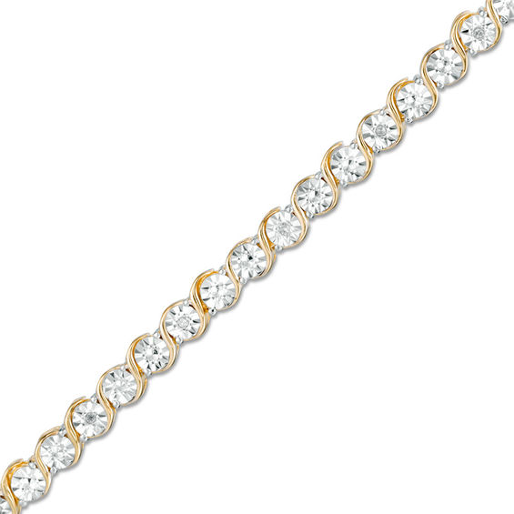 1 20 CT. T.W. Diamond Tennis Bracelet in Sterling Silver and 10K Gold Plate 7.25