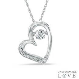 Unstoppable Love™ Diamond Accent Offset Heart Pendant in Sterling Silver