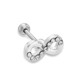 018 Gauge Crystal Infinity Cartilage Barbell in Stainless Steel - 5/16&quot;