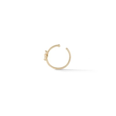 14K Gold CZ Flower Nose Ring - 20G 5/16"