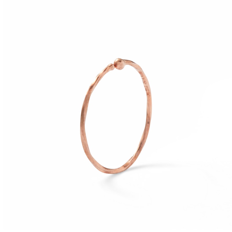 14K Solid Rose Gold Twist Nose Ring - 20G 5/16