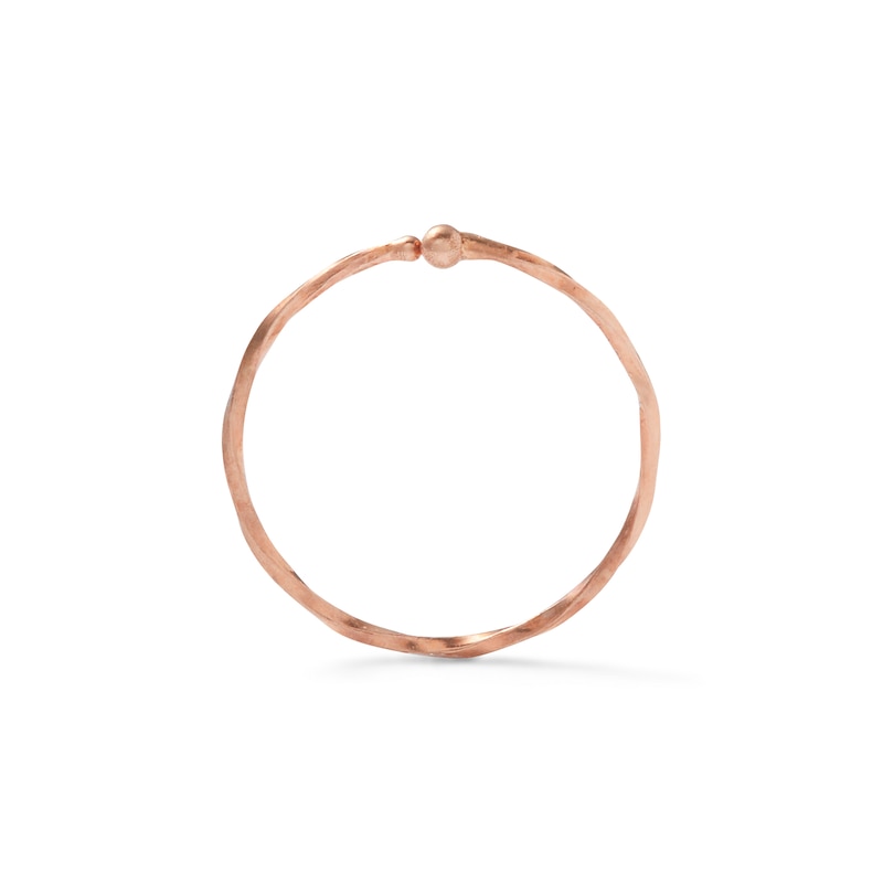 14K Solid Rose Gold Twist Nose Ring - 20G 5/16"