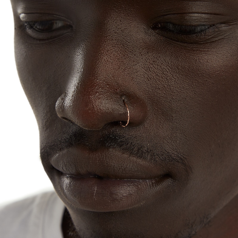 Main Image 4 of 14K Solid Rose Gold Twist Nose Ring - 20G 5/16"
