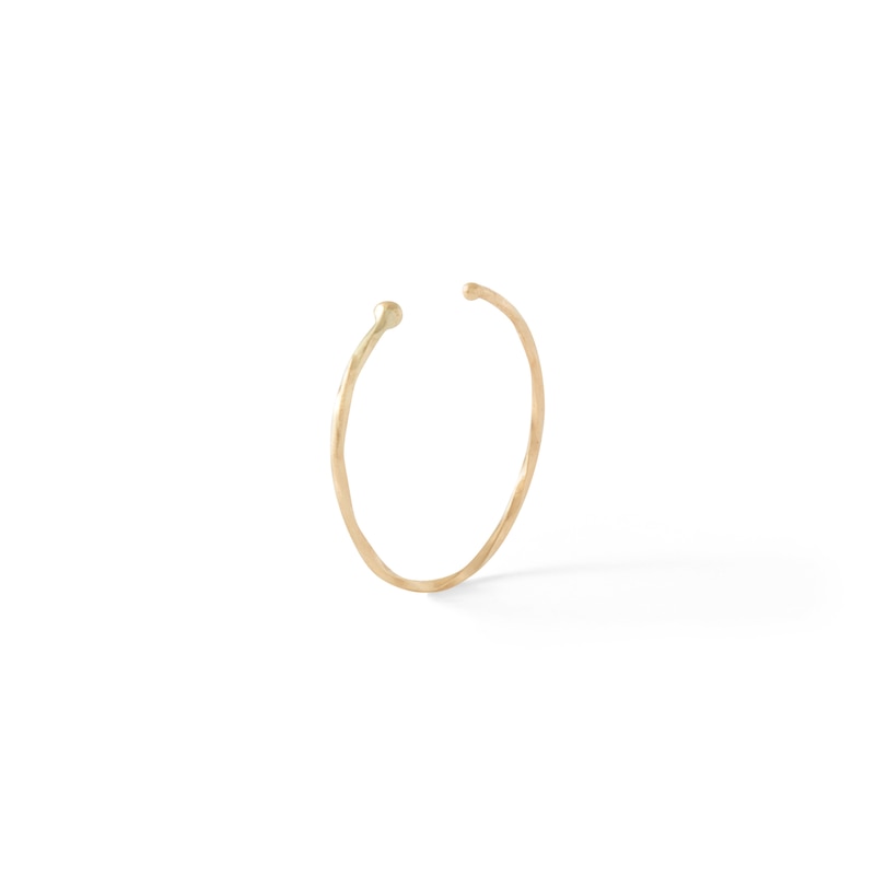 14K Solid Gold Twist Nose Ring - 20G 5/16"