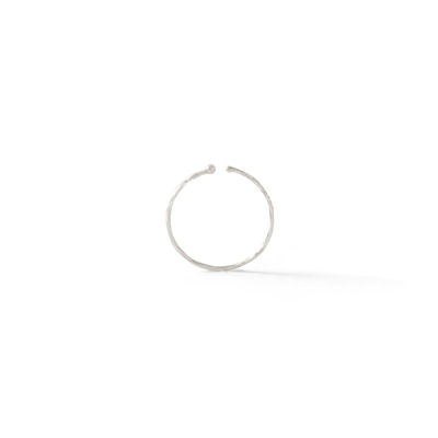 14K Solid White Gold Twist Nose Ring - 20G 5/16"