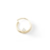 14K Hollow Gold CZ Solitaire Hoop - 20G