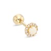 Thumbnail Image 1 of 018 Gauge Opal and Cubic Zirconia Frame Cartilage Barbell in 14K Gold