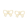 Child's Cubic Zirconia Bow Stud Earrings in 14K Gold