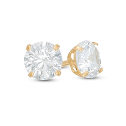 Child's 5mm Cubic Zirconia Solitaire Stud Earrings in 14K Gold