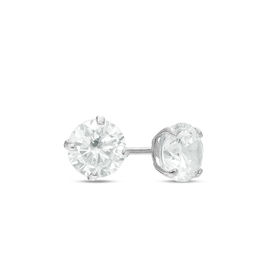 Child's 5mm Cubic Zirconia Solitaire Stud Earrings in 14K White Gold