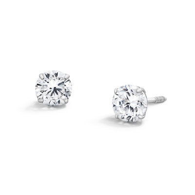 Child's 5mm Cubic Zirconia Solitaire Stud Earrings in 14K White Gold