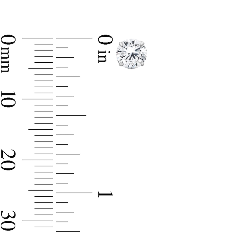 Main Image 2 of Child's 5mm Cubic Zirconia Solitaire Stud Earrings in 14K White Gold